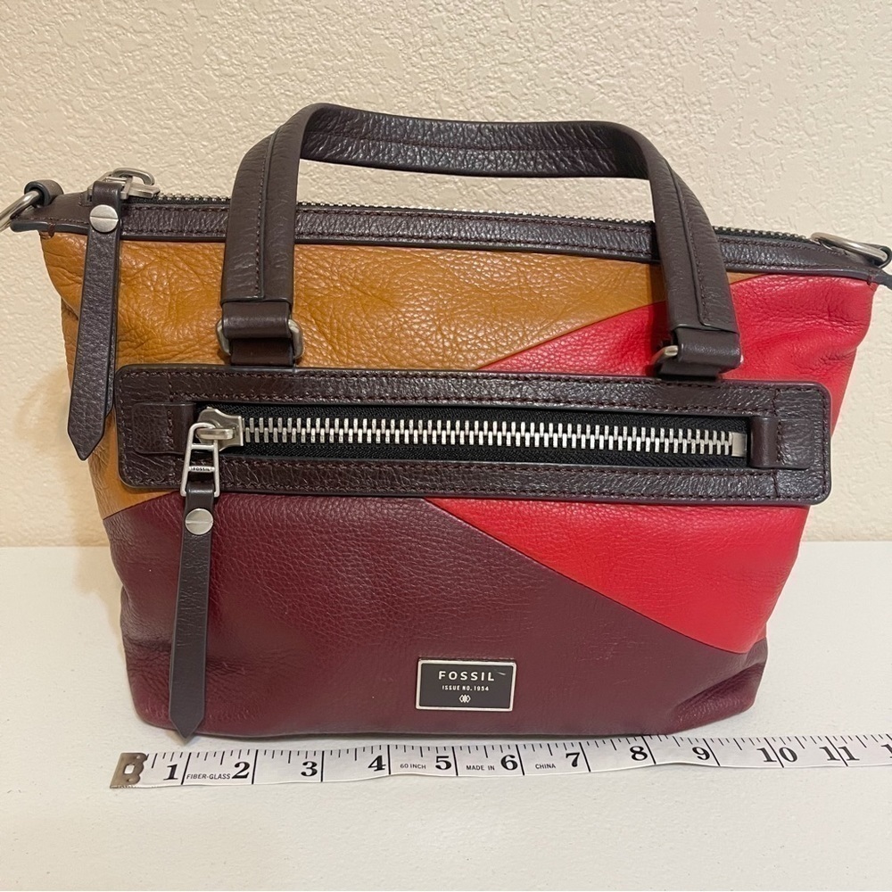 Fossil Dawson Patchwork Colorblock Leather Bag - image 10